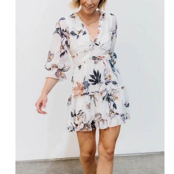 Style Rack Ruffle Mini Dress Floral size small - Picture 5 of 14